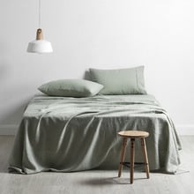 Cuffed & Piped Linen Sheet Set